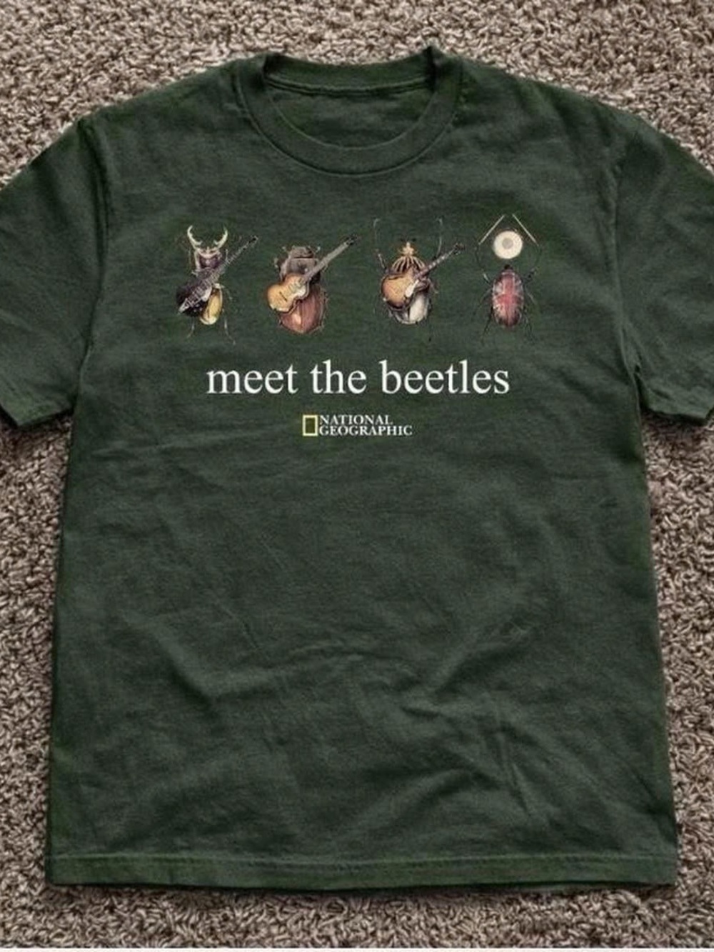 Gildan Dark Green "Meet the Beetles" National Geographic Graphic Tee